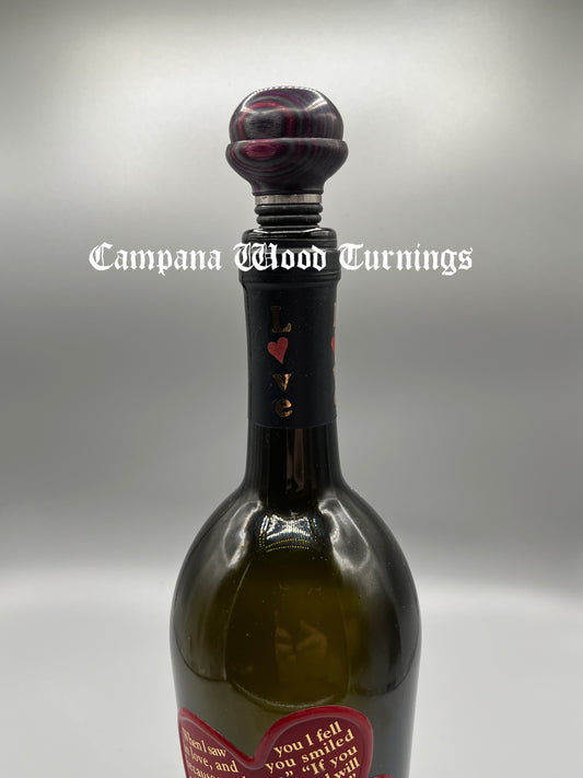 Purple and Silver Bottle Stopper